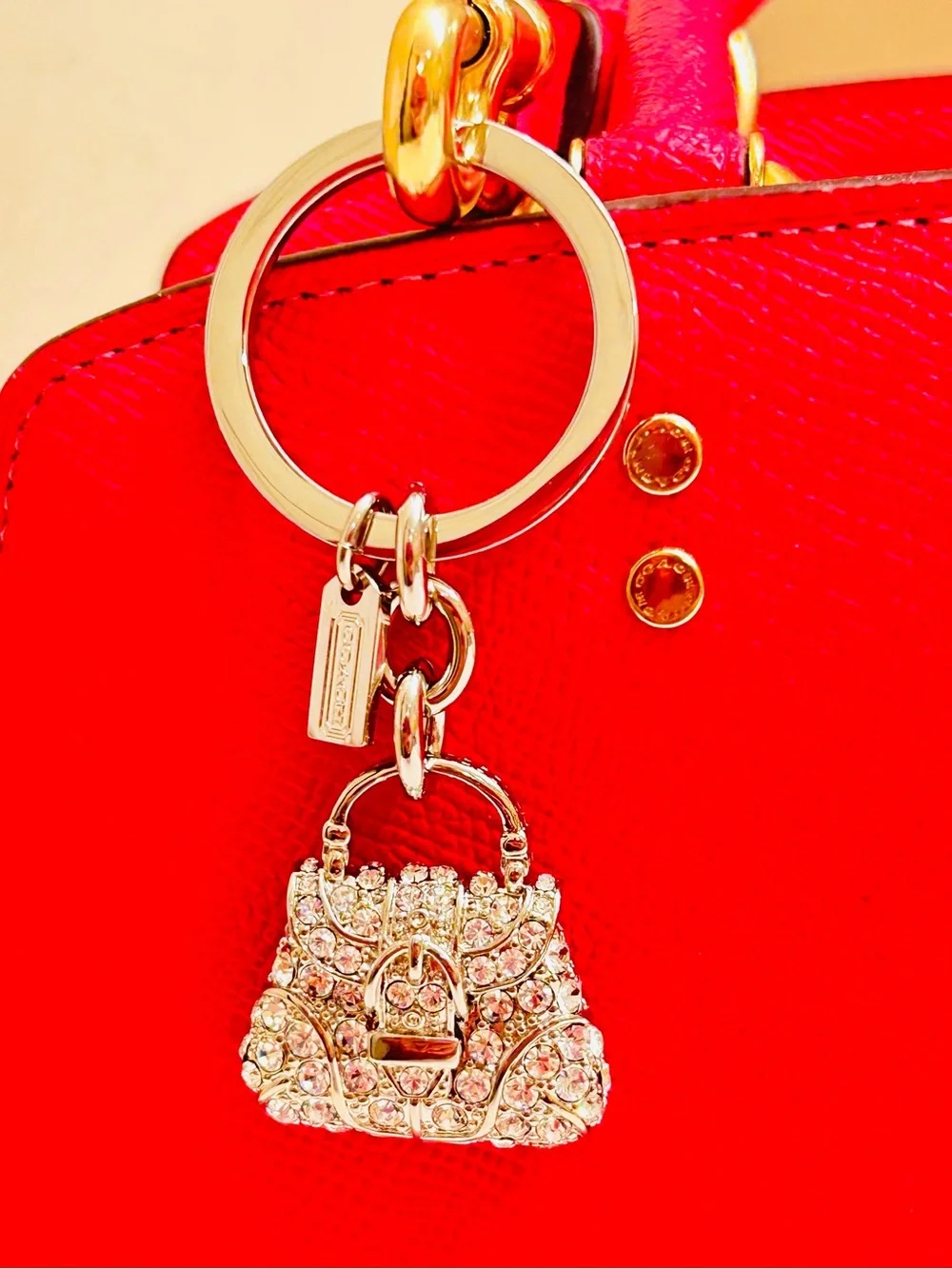 EXTREMELY RARE Coach 3-D Y2K Crystal  SoHo Purse Keychain/ Bag Charm